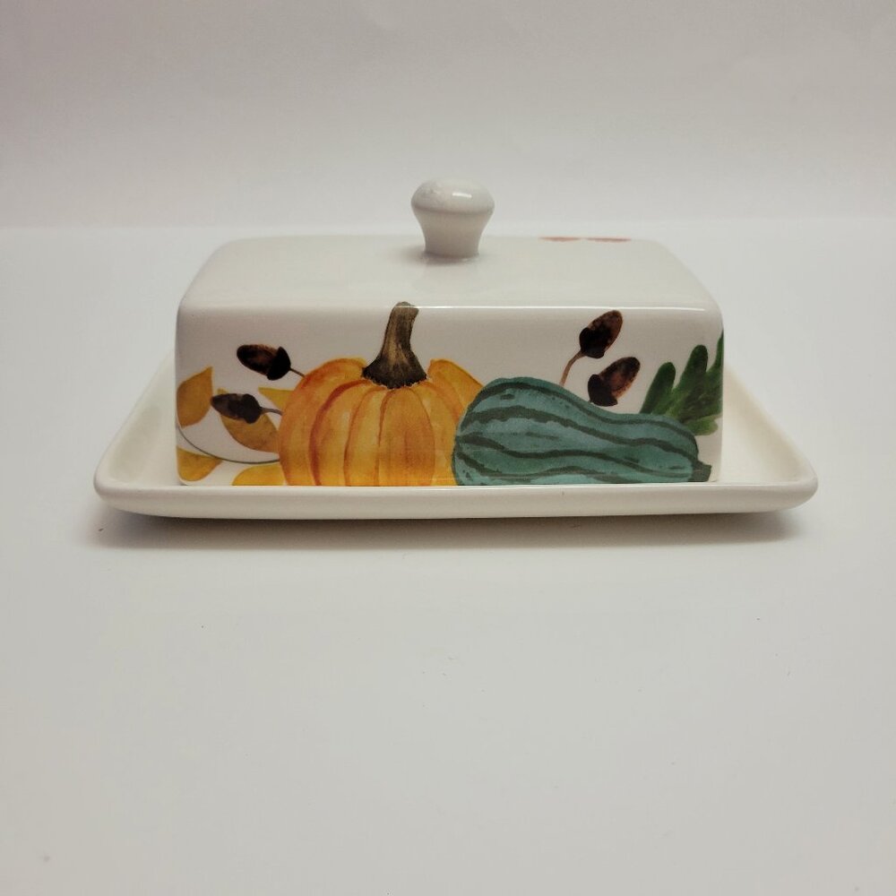 tabletops Gallery Pumpkins Holiday Double Stick Butter Dish